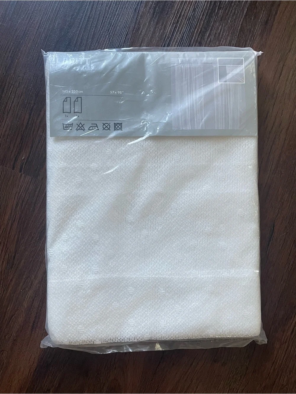 SEALED Ikea Britt White Mesh Sheer Dots Curtains 2 Panels 57” x 98” 145x250cm